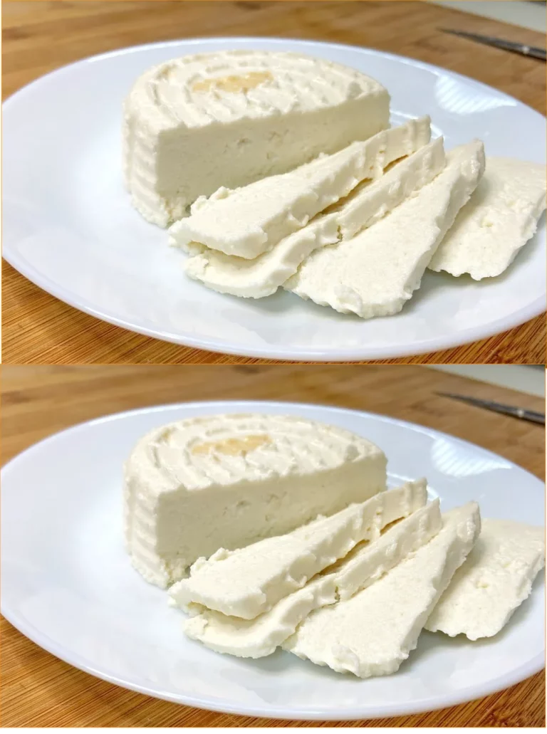Queso casero cremoso y delicioso preparado en casa.