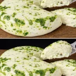 Queso de cacahuate vegano en un plato con ingredientes frescos