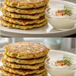 Frituras de quinoa con calab Zucchini en un plato