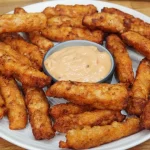 Pollo Empanizado dorado y crujiente servido en un plato