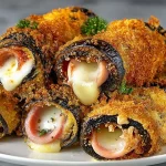 Rollos de berenjena al horno, receta deliciosa y saludable.