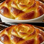 Deliciosos rollos de manzana recién horneados con canela y azúcar.