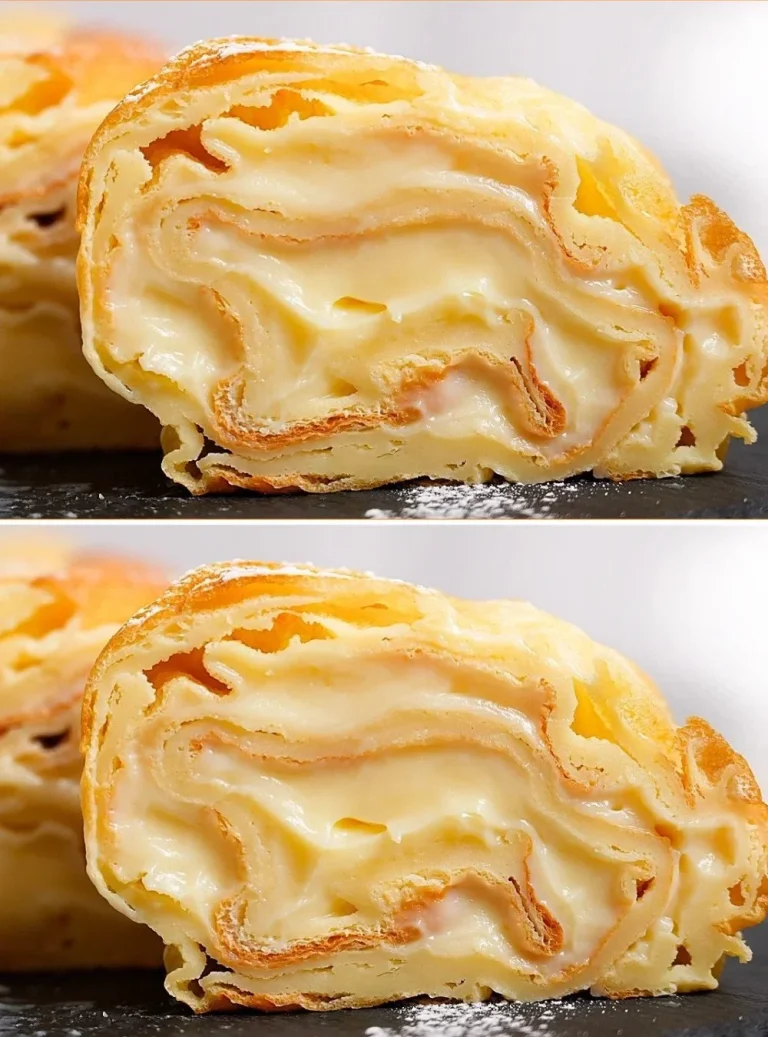 Roulade con pudín decorado en un plato elegante