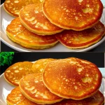 Tortitas de avena y manzana servidas en un plato con frutas frescas