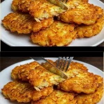 Tortitas de repollo doradas y crujientes en un plato