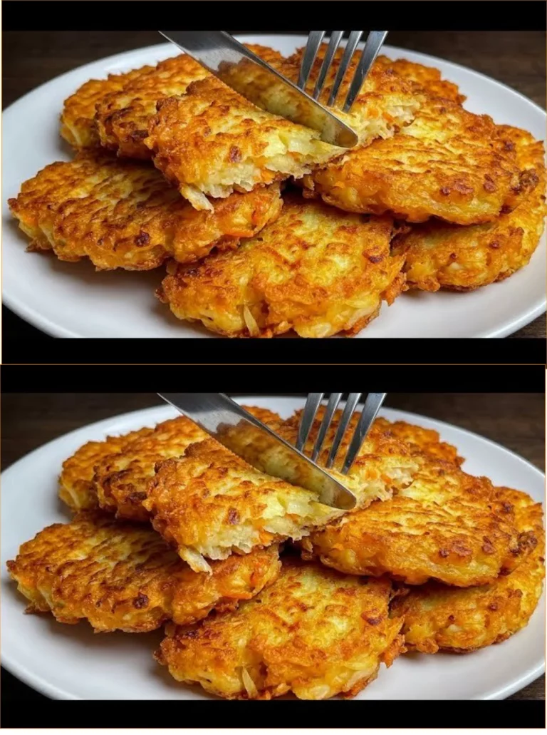 Tortitas de repollo doradas y crujientes en un plato