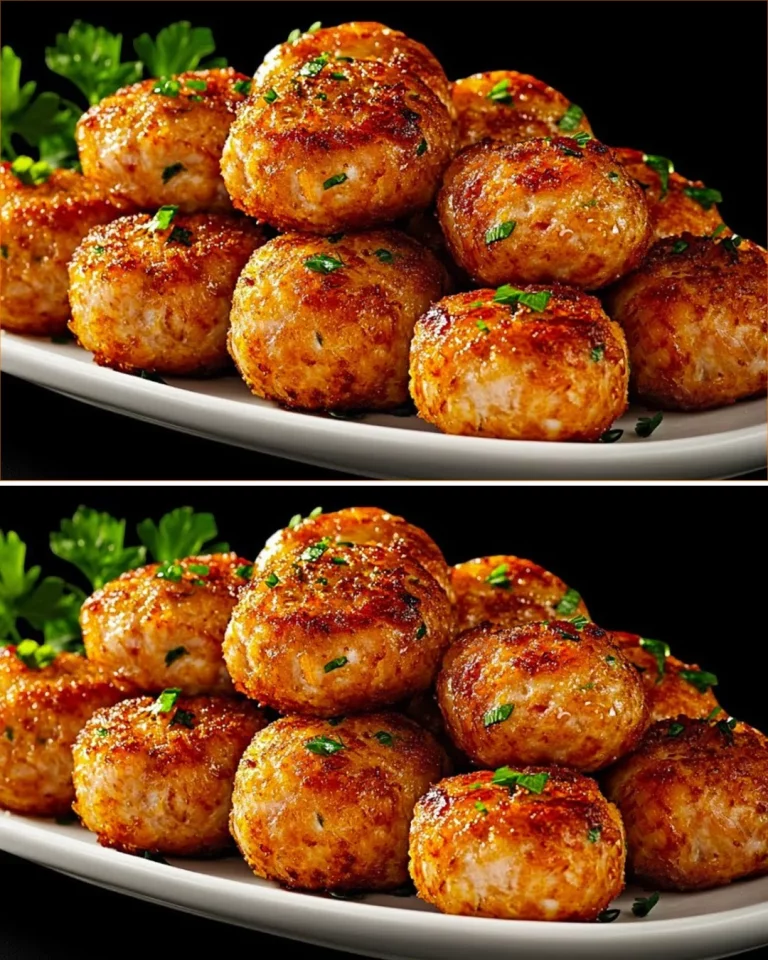 Tortitas de atún doradas y crujientes servidas con ensalada.